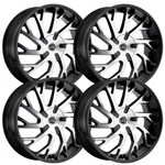 (SET-4) Vct V77 22X9 5X115/5X120 15MM Black Machined Wheels Rims Inch New. Price: $1229.00.