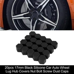 20PCS 17MM Black Silicone Auto Car Wheel Lug Hub Covers Nut Bolt Screw Caps New. Price: $24.59.
