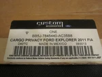 Cargo Privacy Explorer Ford Eom Part BB5J-7845440-AC35B8 New In Package Black. Price: $5.39.