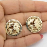 "the World Is Yours" Stud Earrings Real Solid 10K Yellow Gold New. Price: $432.49.