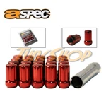 Aspec Spline Tuner Lock Lug Nuts 12X1.25 Acorn Wheels Rims Close End Red New. Price: $28.95.