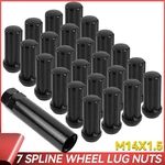 Set Of 24 Spline Lug Nut Black 14MM 2" Tall M14X1.5 Super Duty Kit New. Price: $16.99.