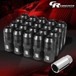 J2 M12 X1.25 Black Aluminum 21MM OD/50MM 20PCS Open End Lug Nut Set W/extention New. Price: $32.99.